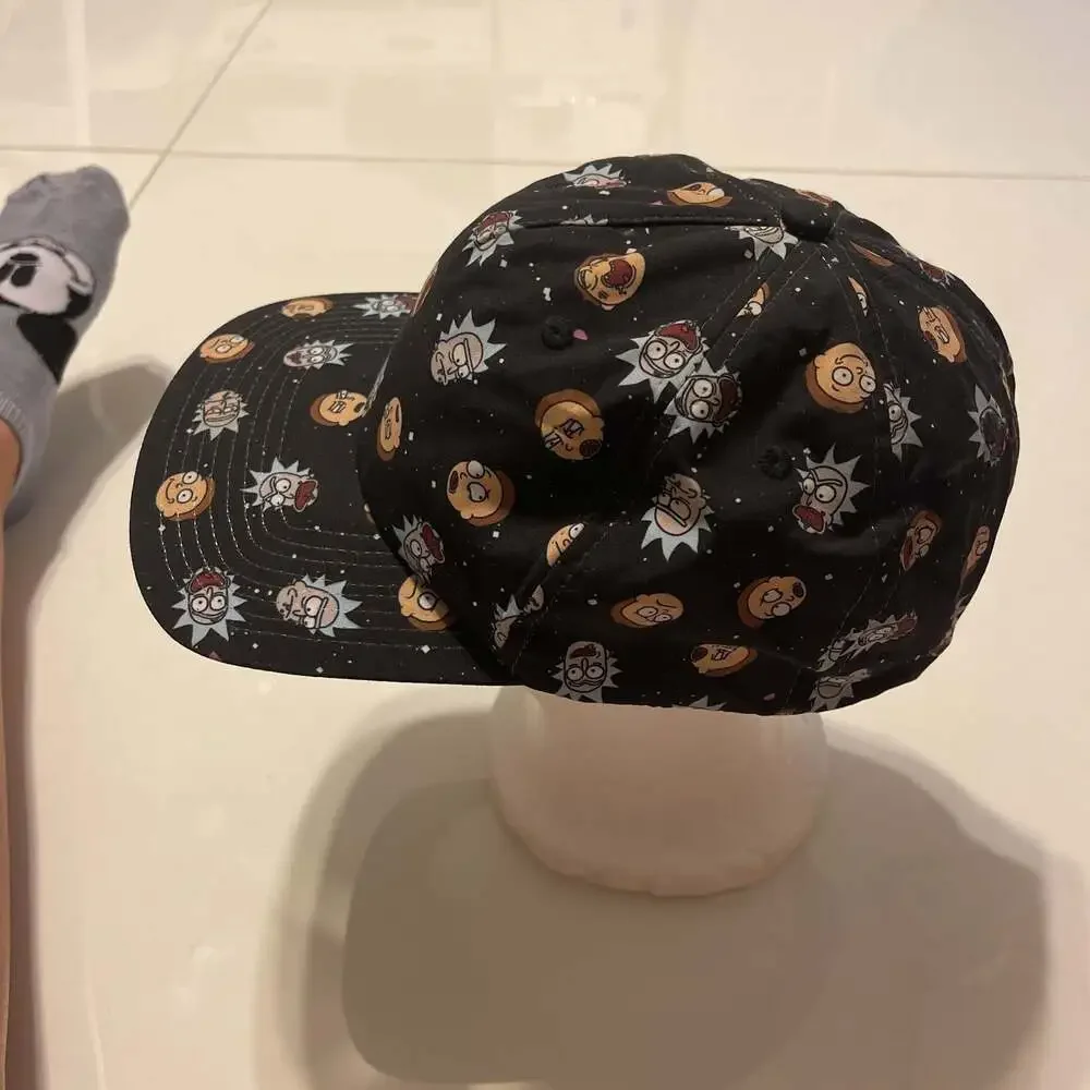 Rick and Morty Black All-Over Print Baseball Cap